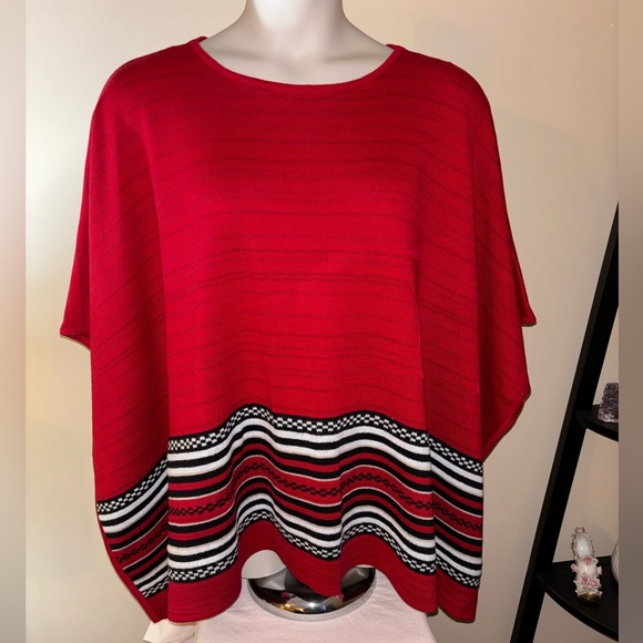 Jones New York Accessories - NWT Jones New York Red Poncho. Open Side One Size Fits Most.